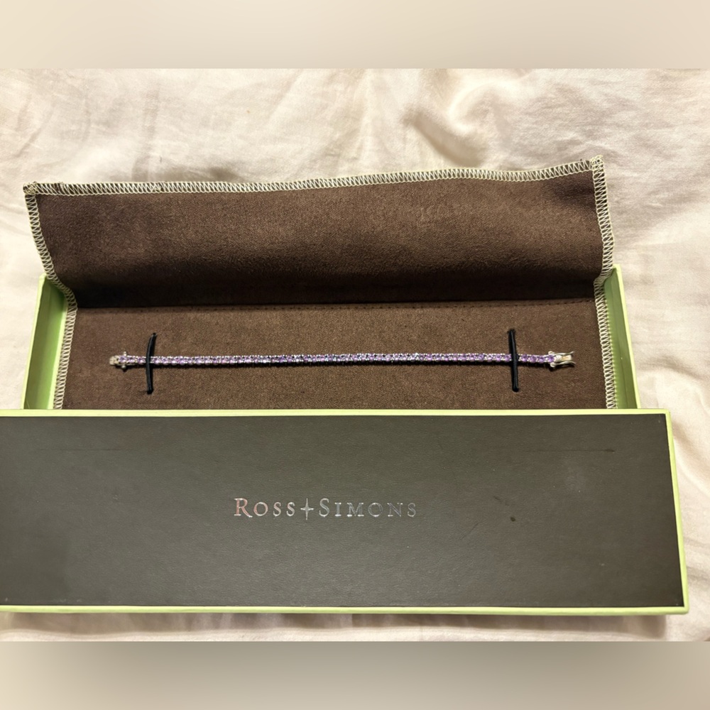 Ross-Simons Sterljng Silver 7.75 ct Amethyst Tennis Bracelet NWT